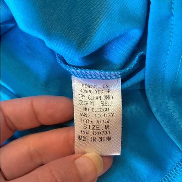 Umgee Bohemian Dress, Embroidered Details, Bell Sleeves, Size Medium, Blue, EUC - Picture 6 of 9